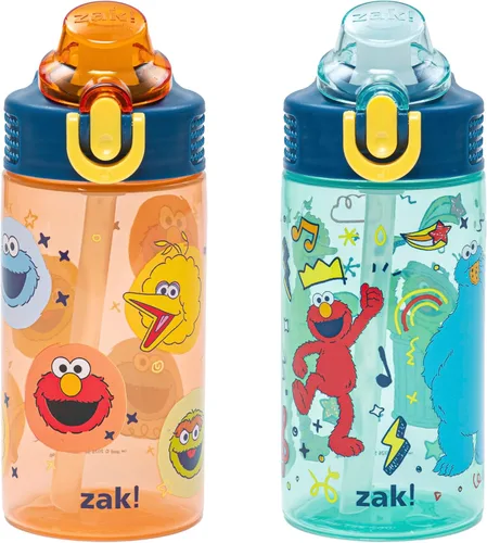 Vista 37 de Zak Designs Teenage Mutant Ninja Turtles - Botella de agua para niños para la escuela o viajes, paquete de 2 botellas de agua de plástico duradero