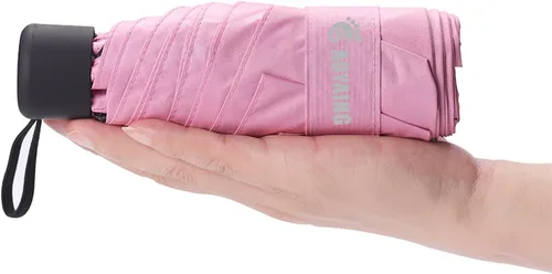 Vista 6 de GAOYAINIG - Mini paraguas pequeño con estuche de diseño ligero y compacto, perfecto para viajes, sombrilla portátil ligera para exteriores