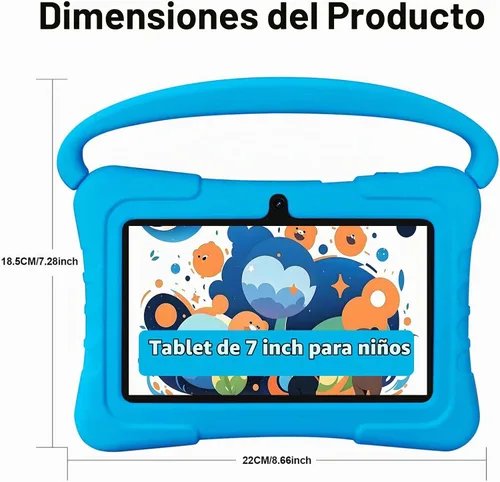 Vista 8 de Tableta para niños de 7 pulgadas con funda, tabletas Android de 32 GB para niños, 1 TB expandir