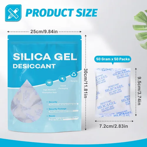 Vista 2 de VOISEN - Paquetes de gel de sílice indicadores de color de 1.76 oz (1.76 oz)