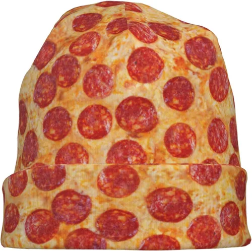 Vista 7 de Gorro de invierno divertido con patrón de comida, gorro de quimioterapia, sombrero de cáncer, sombreros de punto, gorra holgada de calavera