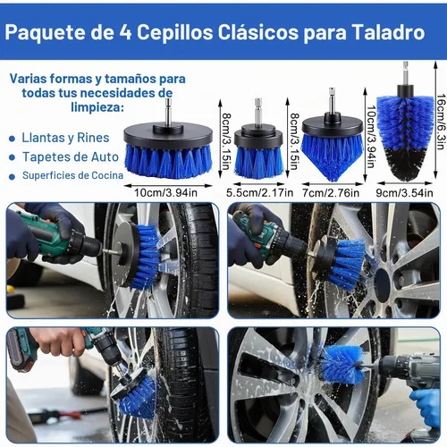 Vista 3 de Kit de detalles de coche de 32 piezas con accesorios de cepillo de taladro y almohadillas de pulido, cepillos profesionales para detallar
