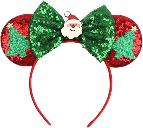 Vista 4 de Diadema de orejas de ratón de Navidad, surtido de aros para el cabello, para fiestas, juguetes, sombreros, reno, Papá Noel, fiesta festiva