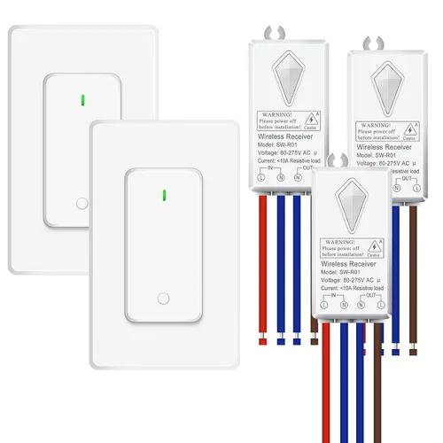 Vista 27 de NineLeaf Interruptor de salida remoto inalámbrico, interruptor de lámpara remoto, interruptor decorativo de enchufe de luz de encendido y apagado