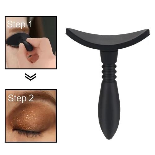 Vista 9 de Aplicador de silicona para sombra de ojos, herramienta de sombra de ojos flexible reutilizable para ahumar y maquillaje, plantilla de maquillaje