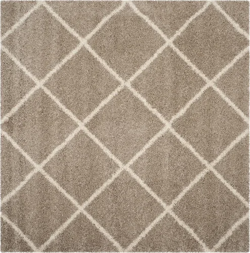 Vista 77 de SAFAVIEH Hudson Shag Collection - Alfombra decorativa de 2 x 3 pies, color beige y marfil, diseño moderno de enrejado, no desprende pelusa