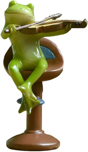Vista 2 de Soporte para teléfono celular de rana de jardín de hadas en miniatura - Cool Frog