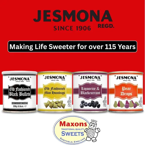 Vista 7 de Jesmona Old Fashioned Mint Humbugs - Lata de dulces duros ingleses con centro de caramelo, lata de regalo de dulces duros británicos resellables