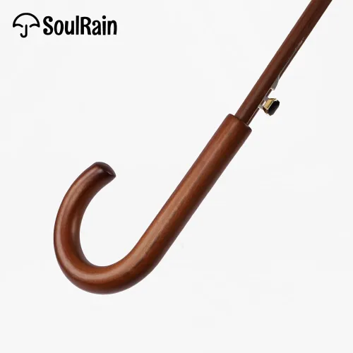 Vista 8 de SoulRain Paraguas de arco clásico con mango de madera de 48 pulgadas, apertura automática, resistente al viento, irrompible, paraguas de lluvia