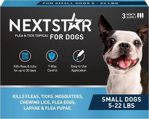 Vista 12 de NextStar Perros tópicos de pulgas y garrapatas pequeños, 7 vías, 1 mes