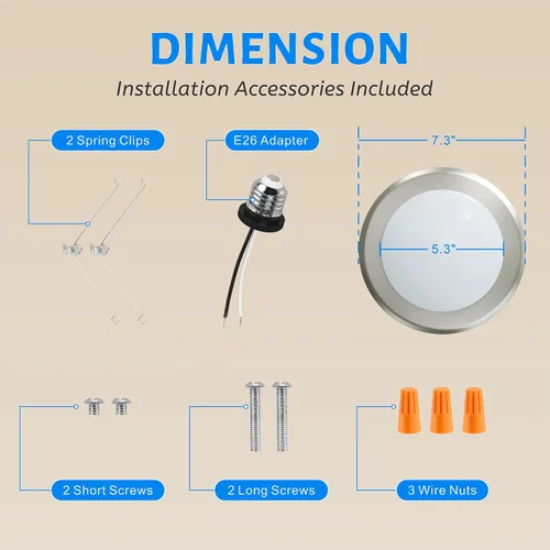 Vista 7 de ECOELER Luz LED de disco, 6 pulgadas de níquel cepillado de aluminio regulable, 3000 K/4000 K/5000 K seleccionable, lámpara de techo empotrada, 16.5