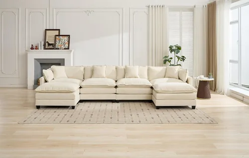 Vista 7 de SoarFlash Sofá modula, de felpilla, posición de en medio, beige
