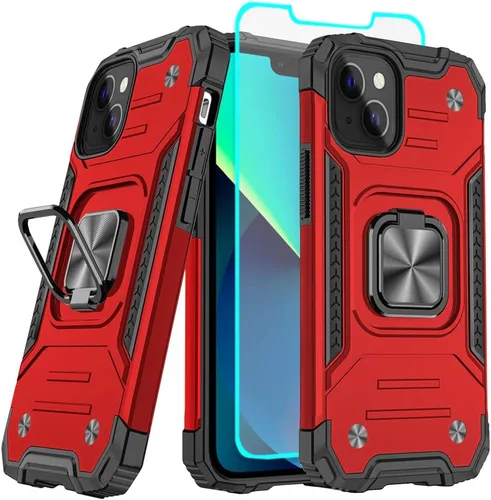 Vista 7 de Funda para iPhone 13 con protector de pantalla HD, soporte giratorio de grado militar de 360° (resistente) a prueba de golpes para iPhone 13/14