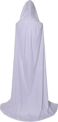 Vista 2 de BIGXIAN Capa de terciopelo con capucha de longitud completa para Halloween Navidad disfraces 59 pulgadas