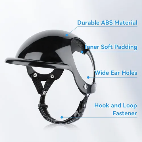 Vista 4 de Enjoying Cascos para perros pequeños, casco para perros pequeños, con gafas, senderismo, ciclismo, al aire libre, resistente al viento, a prueba