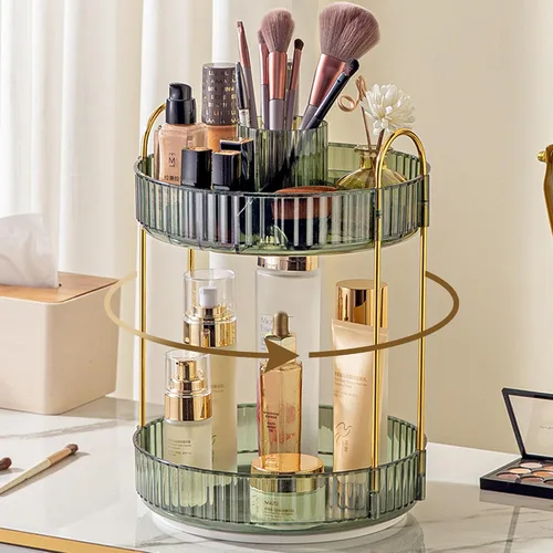 Vista 8 de Aveniee Organizador de maquillaje giratorio de 360 grados para tocador, organizadores de baño mejorados para perfume y cuidado de la piel