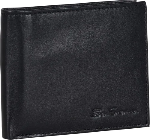 Vista 7 de Ben Sherman Men's Manchester Slim Bifold Full-Grain Leather RFID Minimalist Gift Box Wallet