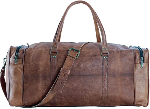 Vista 7 de KPL Bolsa viajera de piel vintage de 21 pulgadas, para deportes, oferta de fin de semana