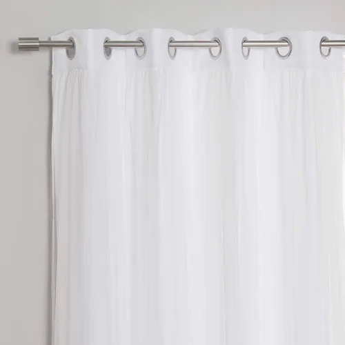 Vista 5 de Best Home Fashion Revestimiento de tul de encaje con aislamiento térmico y apagones sólidos