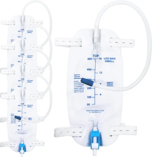 Vista 8 de Paquete de 5 bolsas para piernas de 16.9 fl oz con tubo de 18 pulgadas, portátil y portátil para actividades al aire libre, viajes y sobre