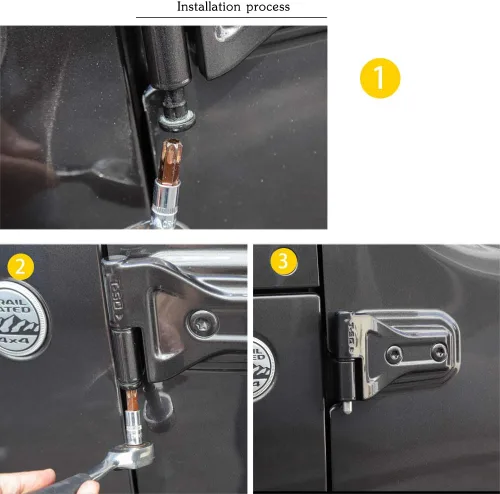 Vista 5 de Voodonala Para Jeep 07-25 Pernos de bisagra de puerta, guías forros, kits antipolvo a prueba de polvo para Jeep Wrangler JK JKU JL JLU Sports Sahara