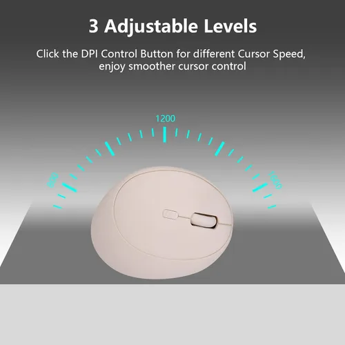 Vista 4 de Ratón ergonómico inalámbrico para computadora, blanco, unisex