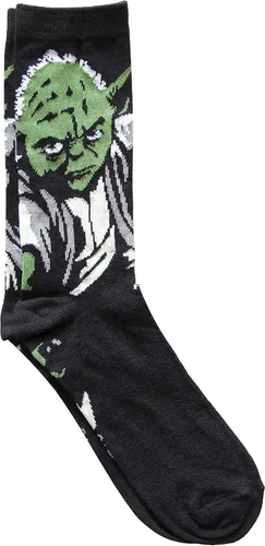Vista 2 de STAR WARS Darth Vader and Yoda Mens Crew Socks 2 Pair Pack Shoe Size 6-12