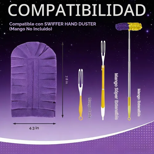 Vista 2 de Recambio de plumero reutilizable, repuesto de plumero reutilizable, plumeros de forro polar reutilizables, plumeros planos de plumas, almohadillas 1