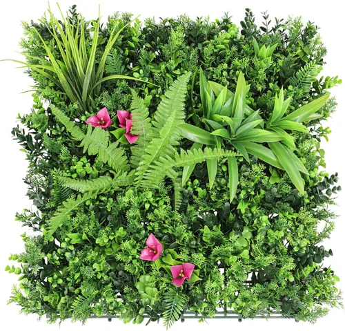 Vista 27 de E&K Panel de valla de plantas artificiales de 20 x 20 pulgadas, hojas sintéticas, césped, panel de privacidad para interiores y exteriores