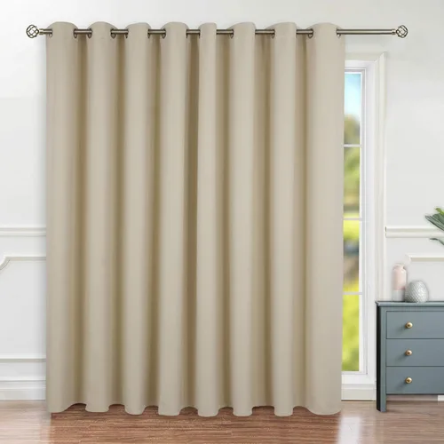 Vista 102 de BGment Cortina Oscurecedora para Puerta Corredera, Cortina Divisoria Opaca Ancha para Sala de Estar de 84 Pulgadas de Largo, Cortina Térmica de Rosa