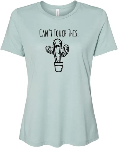 Vista 9 de Cute Women's Screen Printed Crew Neck Tee, Shirts With Sayings, Dusty Blue or Olive