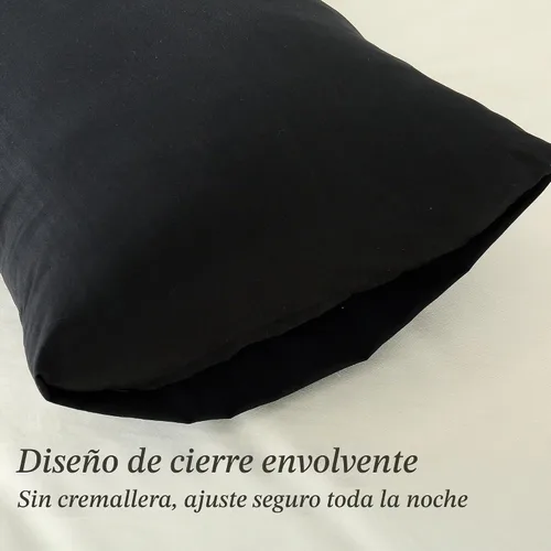 Vista 6 de Evolive Juego de 2 fundas de almohada de microfibra cepillada ultra suave con cierre de sobre (tamaño estándar de 20 x 30 pulgadas, color negro)