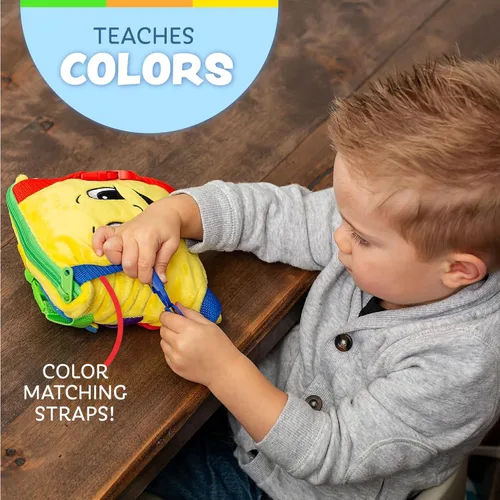 Vista 3 de Buckle Toy "Bongo" juguete para adquirir las capacidades básicas, juguete de peluche para viajes, para niño