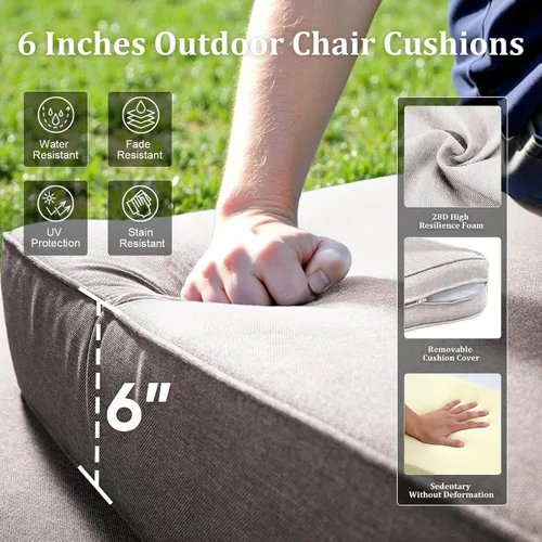 Vista 4 de Sofá de lujo para patio al aire libre, sofá de mimbre resistente para todo tipo de clima, sofá de 3 plazas con asiento profundo y funda extraíble