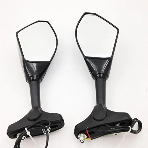 Vista 7 de SMT - Espejos laterales LED integrados compatibles con Universal Bike Gloss Black [B075VLFBVG]