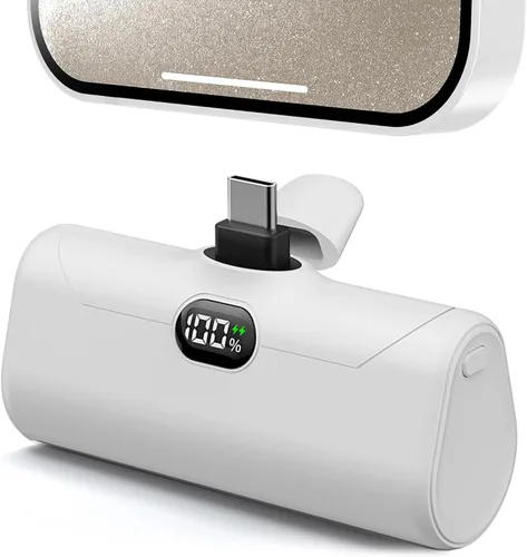 Vista 9 de Pequeño banco de energía USB C con soporte plegable para iPhone 17/Samsung Galaxy S25, cargador portátil del tamaño de la palma cargador de batería