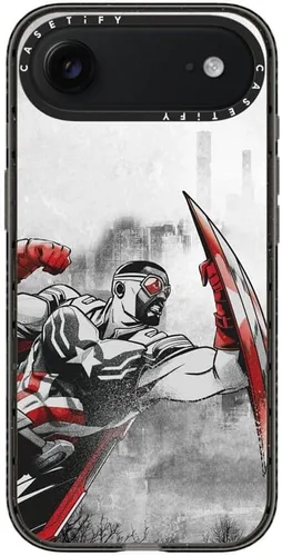 Vista 4 de CASETiFY Funda para iPhone Air, compatible con MagSafe Marvel VS CoLab Protección contra caídas de grado militar 4x de 8.2 pies Funda Capitán
