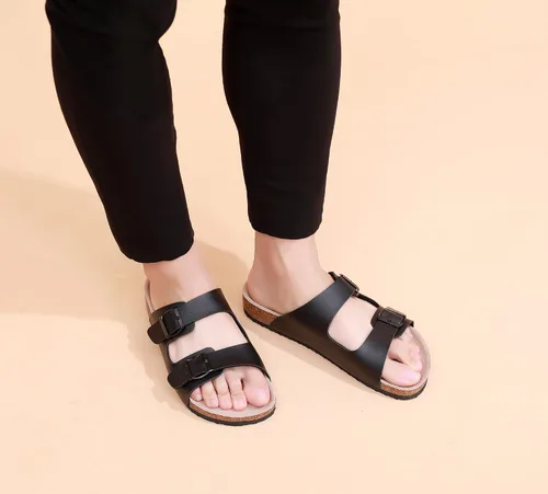 Vista 3 de WTW Arizona - Sandalias de corcho para hombre, con correa de hebilla de metal ajustable para hombre, estilo casual
