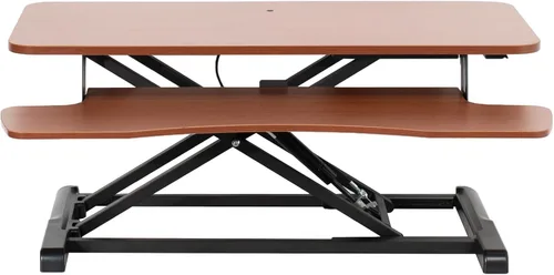 Vista 42 de VIVO Convertidor de escritorio de 26 pulgadas, Serie K, elevador ajustable de sentado a parado, estación de trabajo para dos monitores y laptop