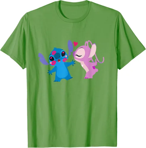 Vista 16 de Disney Stitch and Angel - Camiseta para el día de San Valentín Negro