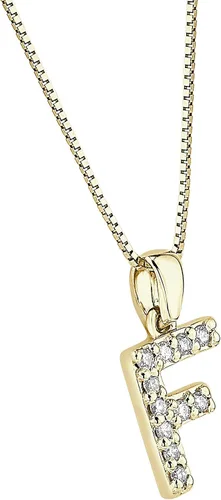 Vista 285 de Collar colgante con letra inicial de diamantes en oro amarillo de 14k (1/10 quilates) 18 pulgadas
