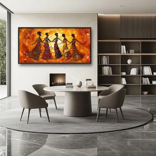 Vista 6 de Quorin Arte de Pared Grande Afroamericano Abstracto de Chica Negra Mujer Imágenes de Danza Decoración de Pared Retro Étnico Impresión en Lienzo