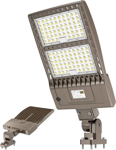 Vista 21 de KUKUPPO Luz LED de estacionamiento de 200 W, luz de poste de estacionamiento de grado industrial con certificación DLC UL, luz LED caja de zapatos