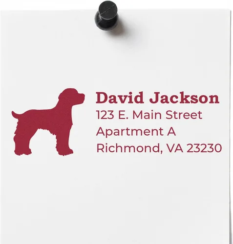 Vista 30 de Airedale Terrier Address Stamp, Custom Airedale Terrier Hand Stamp for Dog Lovers, Duo Rubber Return Address for Pet Owners Montaje manual Duo