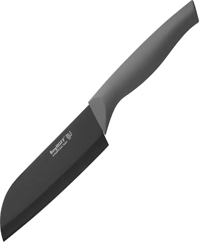 Vista 4 de Berghoff Essentials - Cuchillo Santoku antiadherente de 6 pulgadas, multifuncional, mango de agarre suave, diseño ergonómico, color gris Stainless