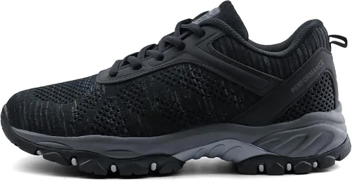 Vista 3 de JABASIC Zapatos de senderismo para mujer tenis de senderismo de punto para exteriores