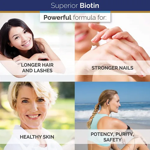 Vista 6 de Superior Labs – Mejor suplemento natural de biotina sin OMG – para un cabello y pestañas más deliciosas – Uñas más fuertes – Piel sana – Potenciador