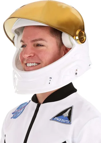 Vista 4 de Fun Costumes Casco de traje espacial de astronauta para adultos