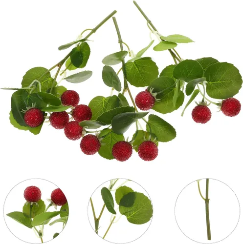 Vista 6 de ARTIBETTER 3 unidades de racimos artificiales de bayberry vegetación floreros decorativos de arándanos decoraciones de arándanos reales de tacto