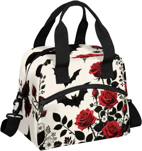 Vista 9 de Lonchera con bandera británica estadounidense, para mujeres, adultos, hombres, reutilizable, linda, lonchera de mano, bolsas enfriadoras